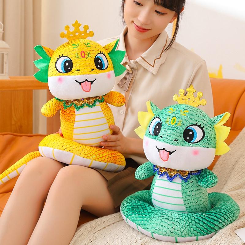 New Year Simulated Lucky Snake Animals Plush Dolls Super Soft Pillow Toys Funny Boys Christmas New Year Gift Party Decor