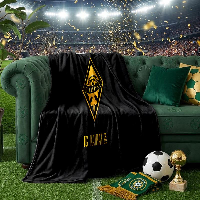 Kairat Golden Emblem Design Throws Blanket Flannel Blankets Plush for Couch Bed Gifts for Men Women Travel picnic blanket Christmas fan gifts