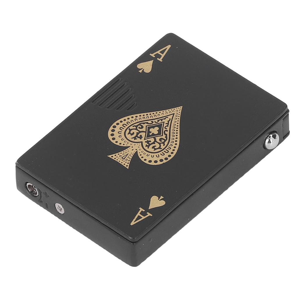 Poker Lighter Windproof UV Light Zinc Alloy Refillable Cigar Cigarette Lighter for Men Women Black