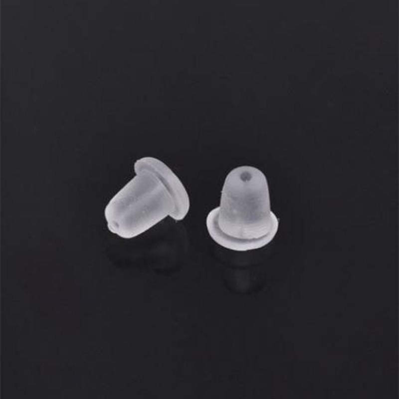 100pcs/lot Clear Soft Silicone Rubber Earring Backs Safety Bullet Stopper Rubber Jewelry Accessories DIY Parts Ear Plugging