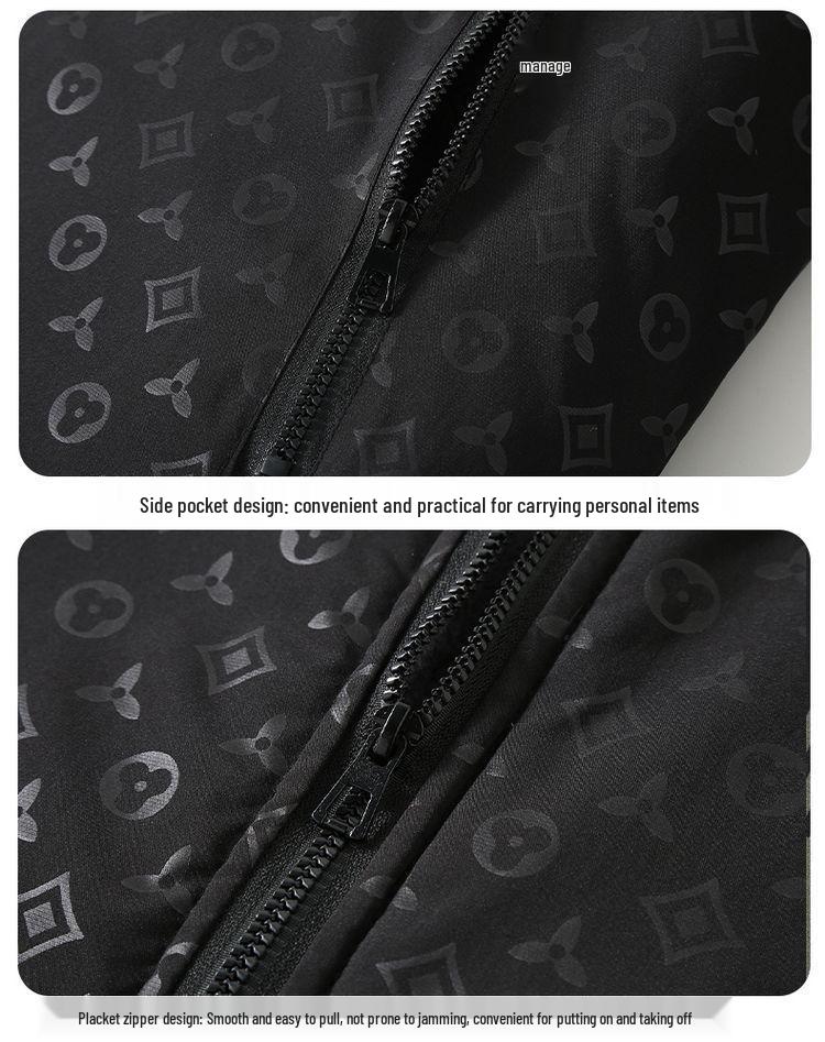 Europejska Modna Męska Kurtka Jacquard w Kratę ze Stójką - Koreański Styl Wiosenno-Jesienny Casualowy Top