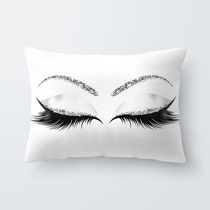 Elegantly Designed Eyelash Pattern Pillow Cover For Stylish Sofa And Seat