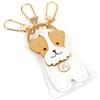 Kitamura NH0865 Women's Jack Russell Terrier Key Chain, Stand and Move Face, White/Camel, 90611 One Size