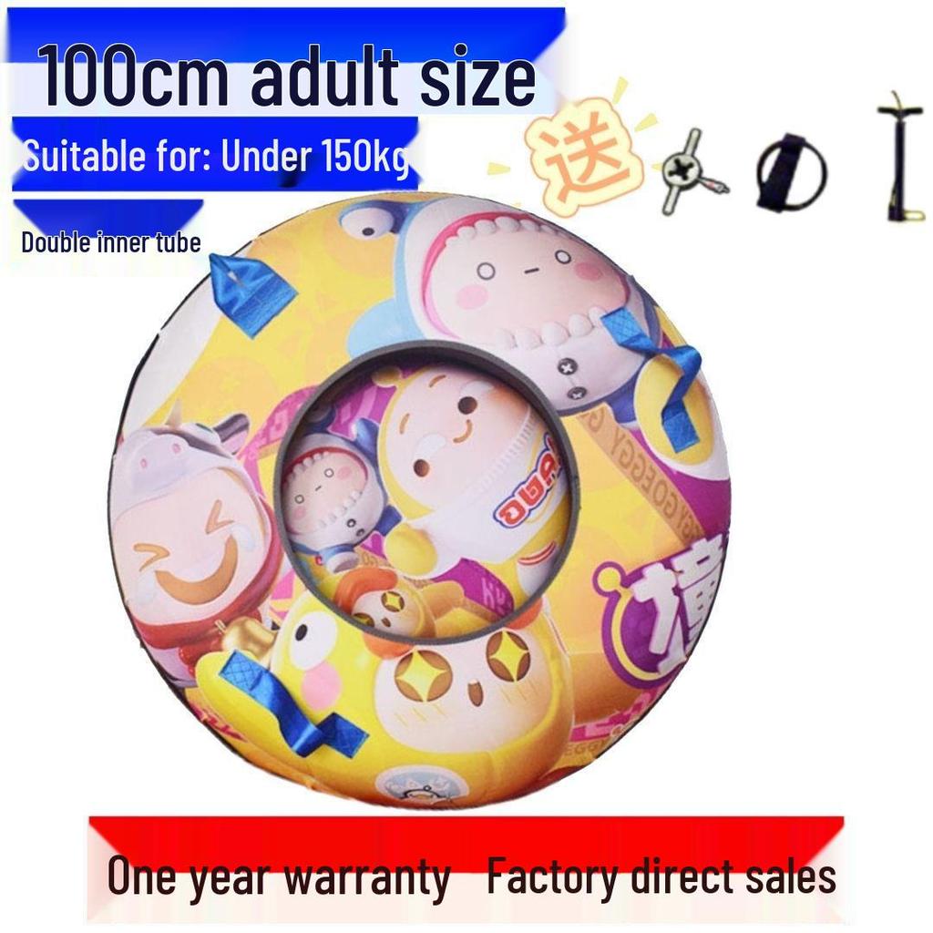 Durable Inflatable Snow Tube with Anti-Collision Features - Seven-Color for Adults and Kids