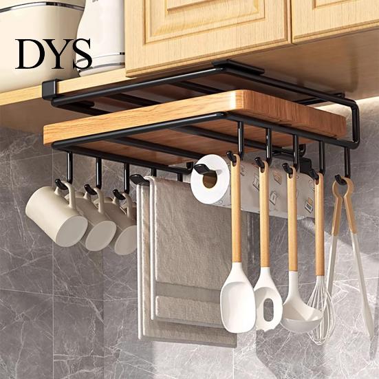 Space Saving Kitchen Gadget Iron Cutting Board Rack, Anti-slip Under Cupboard Hanging Chopping Stand Organizer, Drying Rack for Countertop Vertical