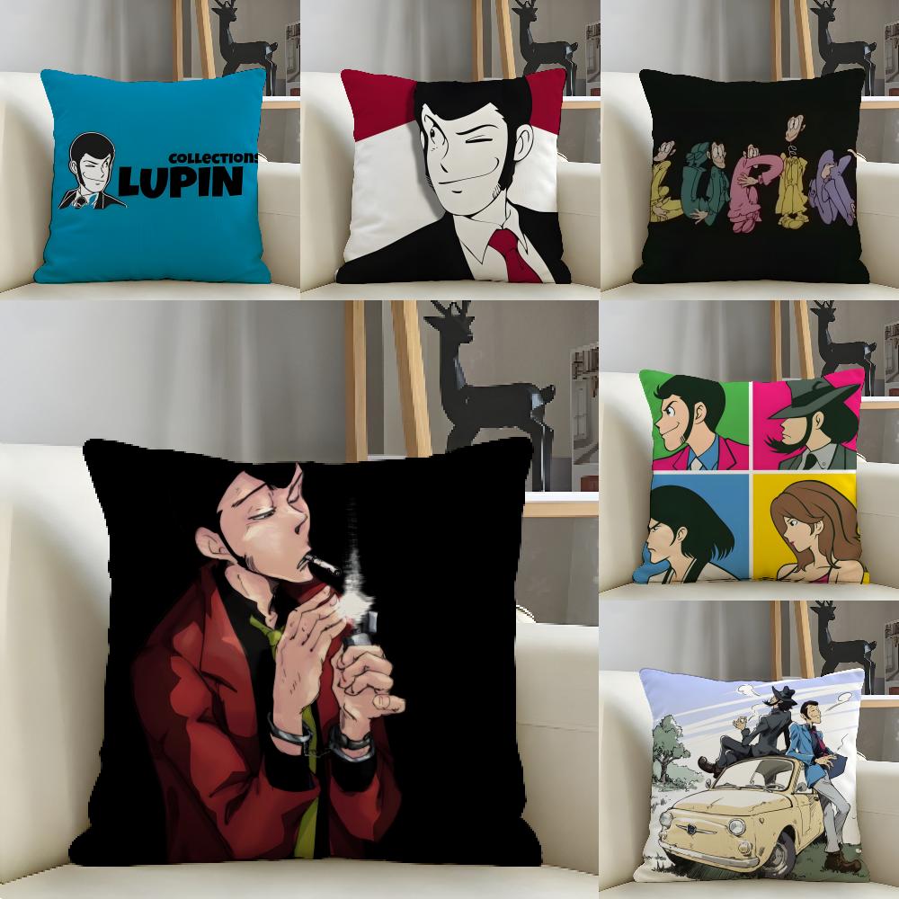 Cartoon Comic Arsene L-Lupin The Third 2 Pillow Case Natural Linen Pillow Case Double-Sided Decor Sofa Pillowcase Home Decor