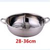 28-30 cm Edelstahl 1,5 mm 2 Gitter dick Doppel-Ohr-Suppenkocher Hot Pot Twin geteiltes Kochgeschirr Teller Induktionsherd