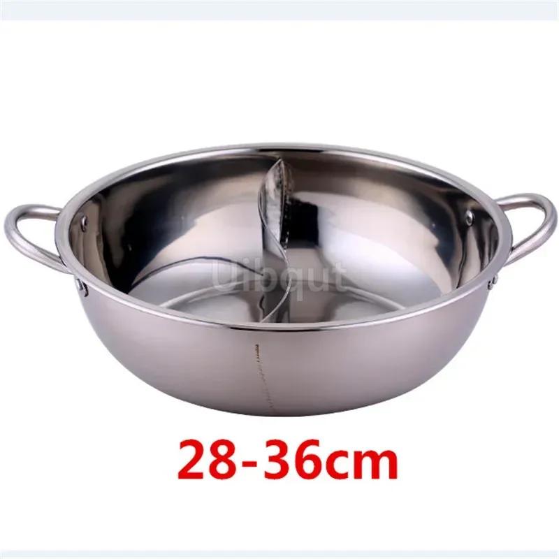 28-30 cm Edelstahl 1,5 mm 2 Gitter dick Doppel-Ohr-Suppenkocher Hot Pot Twin geteiltes Kochgeschirr Teller Induktionsherd
