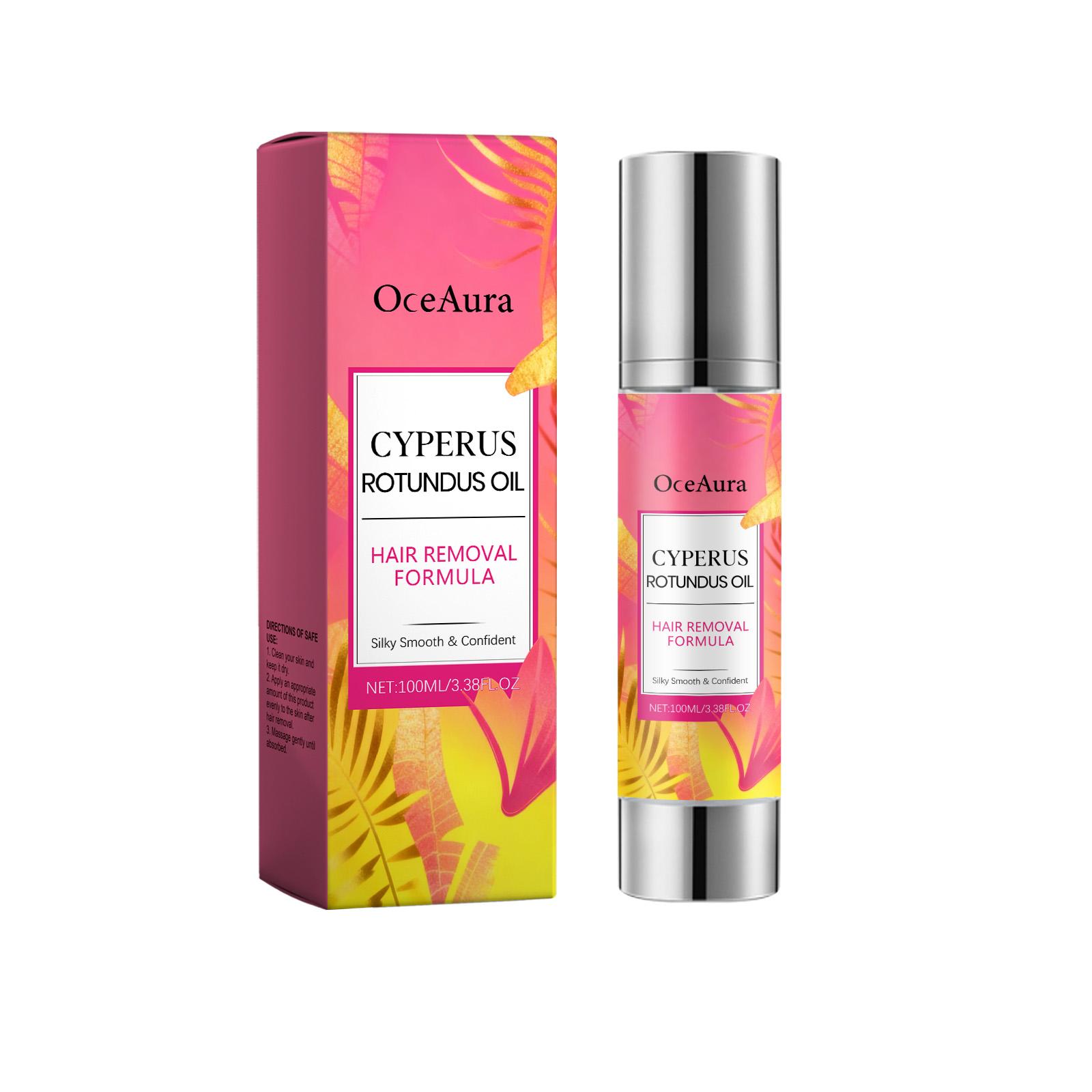 Huile de Cyperus Rotundus Inhibiteur de Croissance des Cheveux Après-Rasage Hydratant Apaisant pour la Peau Huile de Cyperus Rotundus pour l'Épilation 100ml