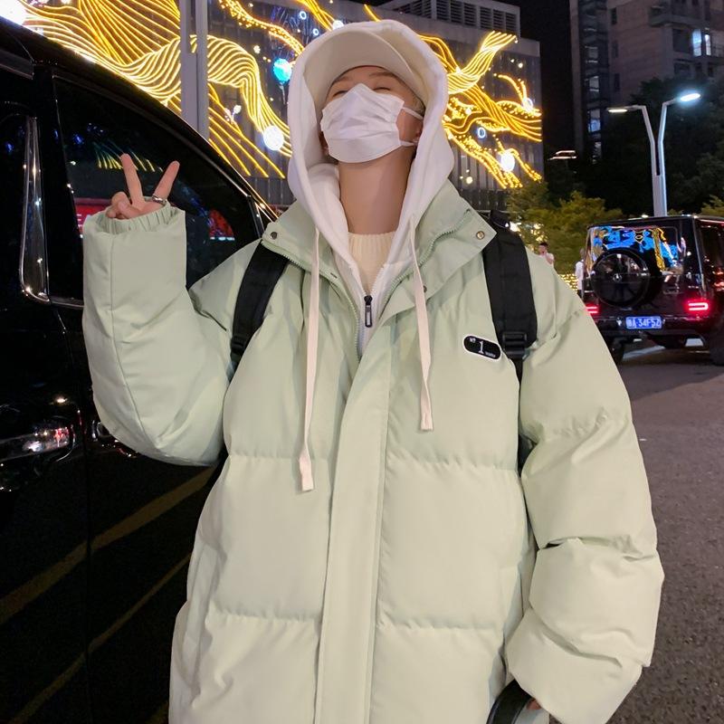 New Autumn and Winter Leisure Sports Versatile Men and Women Couple Cotton Clothes Fake Two Hooded Thickened Warm Cotton Coat