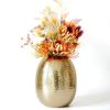 Vase aus gehämmertem Metall in ovaler Form als Heimdekoration für den Innen- und Außenbereich, Wohnzimmer, Balkon, das beste Geschenk zum Geburtstag