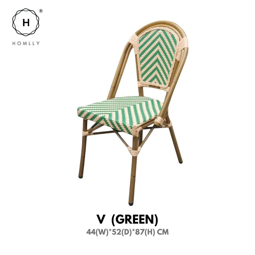 Homlly Francois French Rattan Outdoor Bistro Dining Patio Balcony Chair (X2PCS)