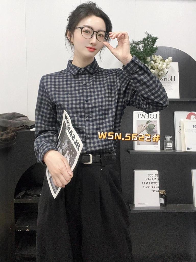 2025 Winter Women's Slimming Plaid Flannel Shirt - Long Sleeve Casual Top