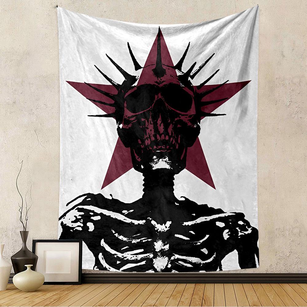 Bohemian Skull Punk Dark Art Tapestry, Wall Hanging Decor for Living Room Bedroom Dorm, Perfect Gift for Women Men