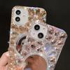 Glitter Crystal Rhinestone Phone Case with Mirror, Clear Bling Floral Cover For OPPO Realme 14 Pro Plus 14X 14T 13 12 Lite 4G 5G