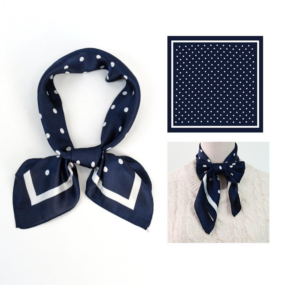 

Elegant Women Square Silk Satin Scarf, Multi-Use Hijab Headband Neckerchief Shawl Bandana синій