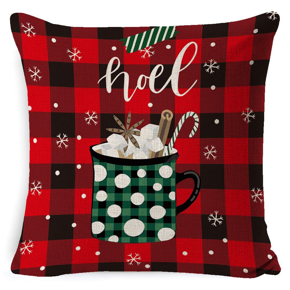 Christmas Linen Pillow Case Home Nap Lumbar Cushion Pillow Sofa Bedside Cushion Pillow Case