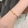 Gold Plated 18K Chinese Style Round Bead and Bar Bracelet for Women
