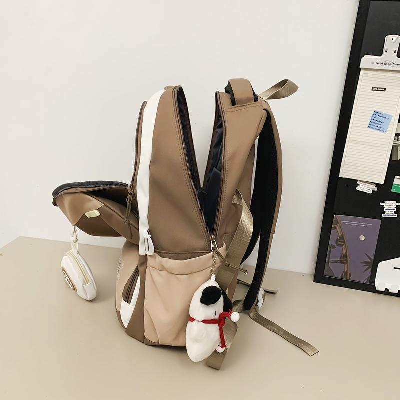 Студенческий школьный рюкзак женский цветной блок рюкзак мужской большой емкости — фото 11