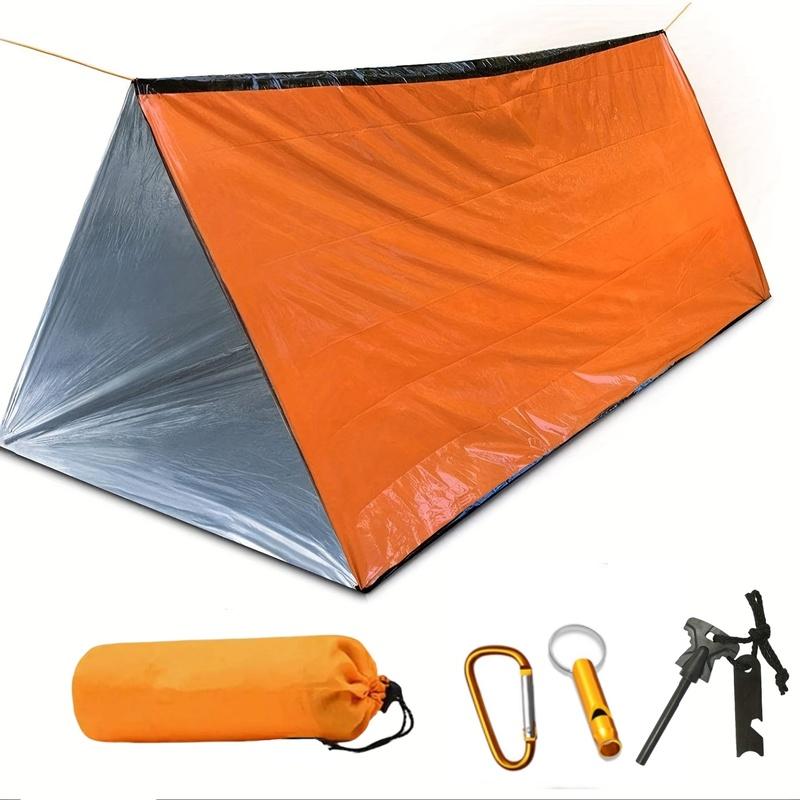Notunterkunft für 2 Personen, Biwakzelt, Überlebenszelt-Set, Mylar-Schlauchzelt, Schlafsack, wasserdicht, für den Außenbereich, SOS-Wärmedecke, wiederverwendbar