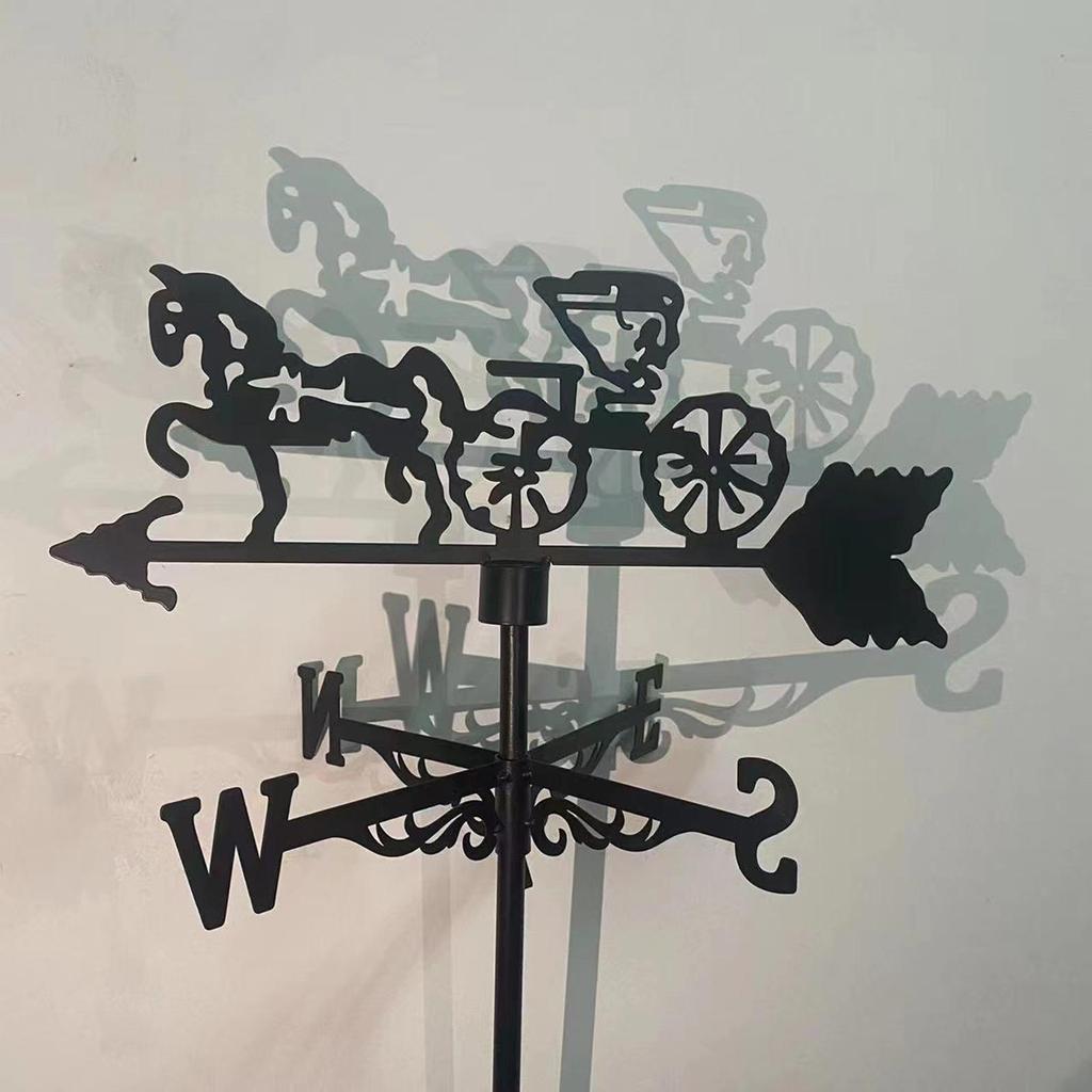 Veleta de Hierro Soporte Metálico para Tejado Indicador de Dirección del Viento con Adorno Veleta para Boda Valla Fiesta Decoración de Escena de Jardín