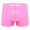 Mens Wet Look Patent Leather Shorts Boxer Brief Soft Stretchy Short Pants Clubwear
