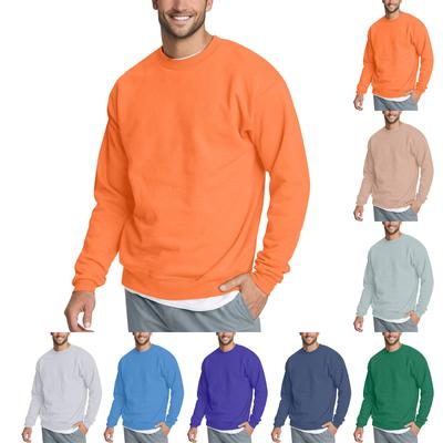 Erkek Günlük Moda Rahat Düz Renk Yuvarlak Yaka Kazak Sweatshirt Sweatshirt