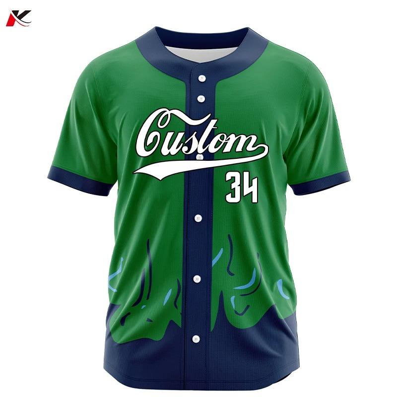 Customizable Men Spirit Button Baseball Jerseys Hip Hop Baseball T-Shirt Sublimation Printed Name Number Logo Uniforms ZB3924