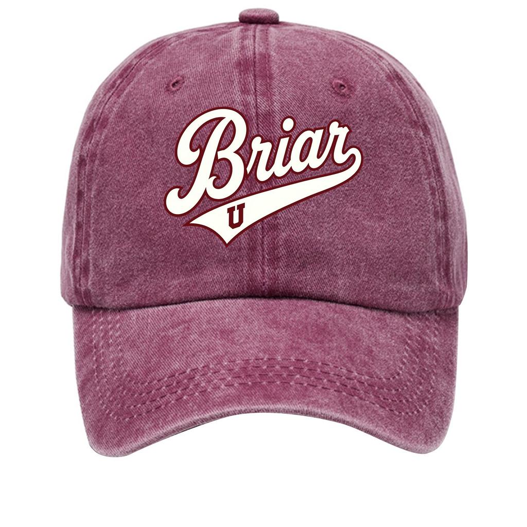 Washed Cotton Baseball Cap Vintage Style Soft Top Denim Hat Adjustable Strap Back Briar U Embroidered Logo Casual Outdoor Headwear