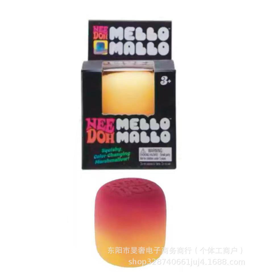 Needoh Mello Mallo Giocattolo Morbido Reattivo ai Raggi UV Texture Marshmallow Rilascio Lento Giocattolo Spremibile Fidget Cambia Colore alla Luce Solare Regalo