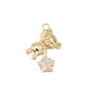 Colorfast 18K Gold Plated Copper Star Bear Zircon Pendant for DIY Jewelry