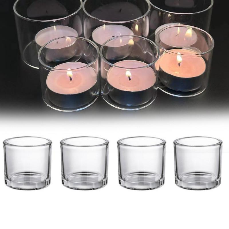 Votive Clear Glass Candle Holders Mini Candle Tea Light Holders Decor Christmas