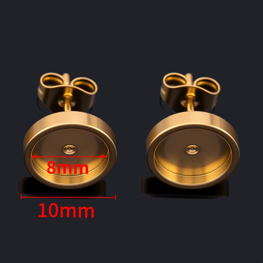 

10pcs 2pcs Stainless Steel Round Blank Post Studs Base Pins Earrings Base Settings DIY Jewelry Findings Supplies Bulk Wholesale 1pair