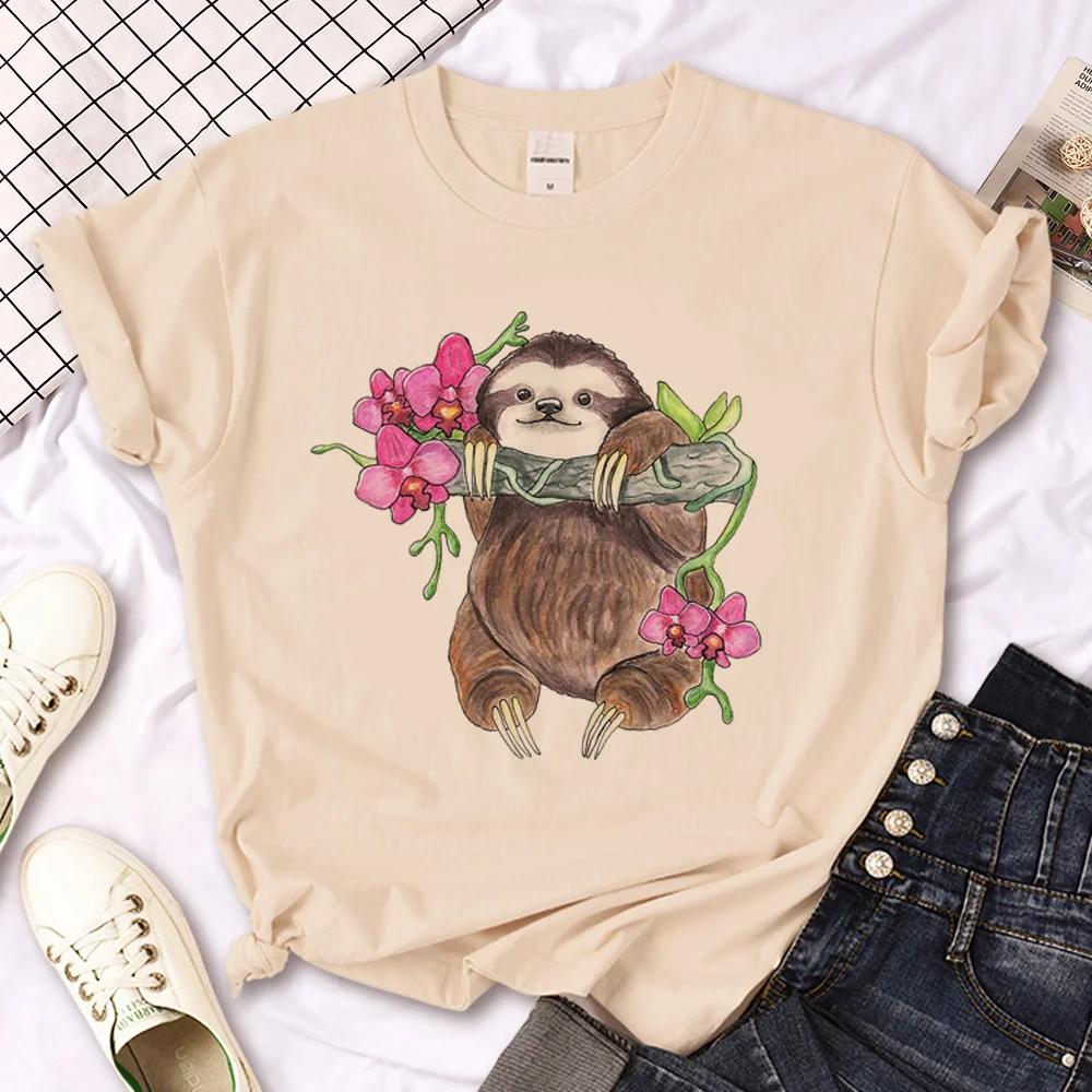 Sloth T Shirt Women Funny Summer Graphic T Shirt Girl Anime Clothes