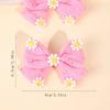 2 Stück Rosa Blume Haarspange Süß Handgemacht 100% Baumwolle Schleife Floral Schleife Haarnadel Für Mädchen Kinder Baby Accessoires Kinder Kopfbedeckung