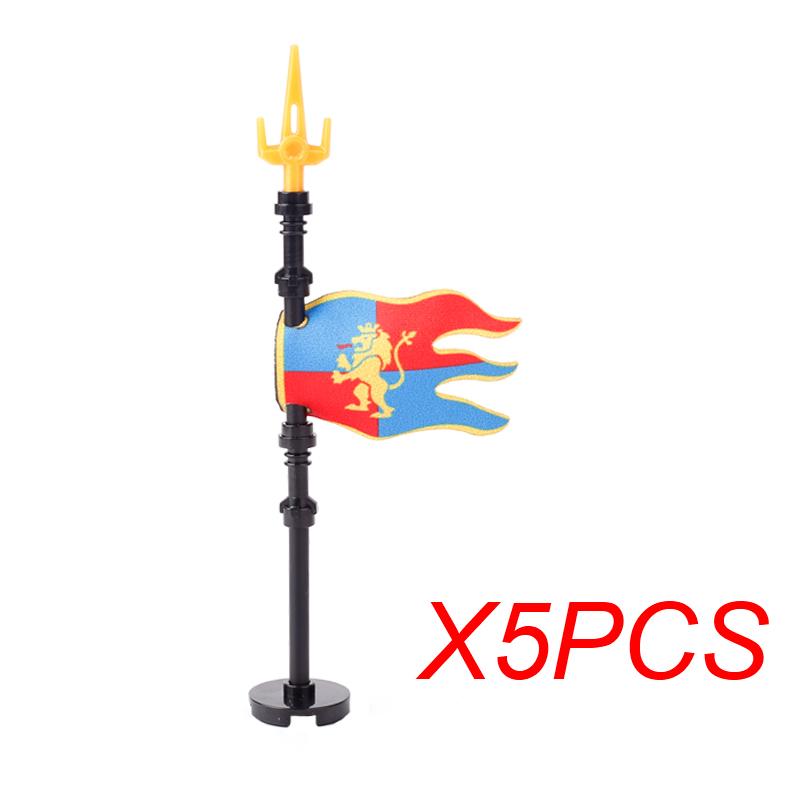 MOC Mittelalter Roter Löwe Schwarzer Adler Burg Soldat Ritter Pferd Reittier Baustein Militärfigur Weste Rüstung Fahne Spielzeug Geschenk