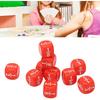 Fraction Dice, 20Pcs Multi Faceted Math Fraction Dices Fraction Dice Class Set Table Game Accessories for Kids Math Practice (Red)