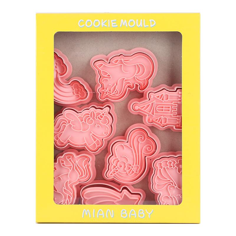 

8 шт./кор. Мультяшные формочки для печенья «Единорог» Пластиковые 3D формочки-штампы для печенья Инструменты для выпечки кондитерских изделий для вечеринки по случаю дня рождения Кухонные аксессуары
