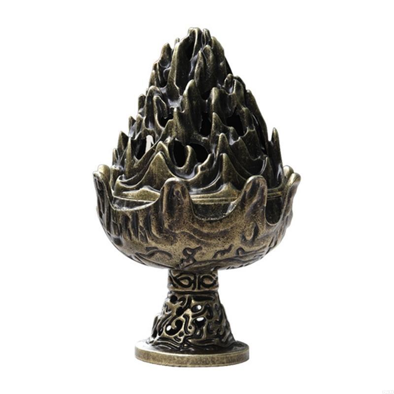 

62KD Rustic Mountain Metal Incense Burners Decorative Crafts for Indoor Outdoor Garden Yard Party Decorations Accessories