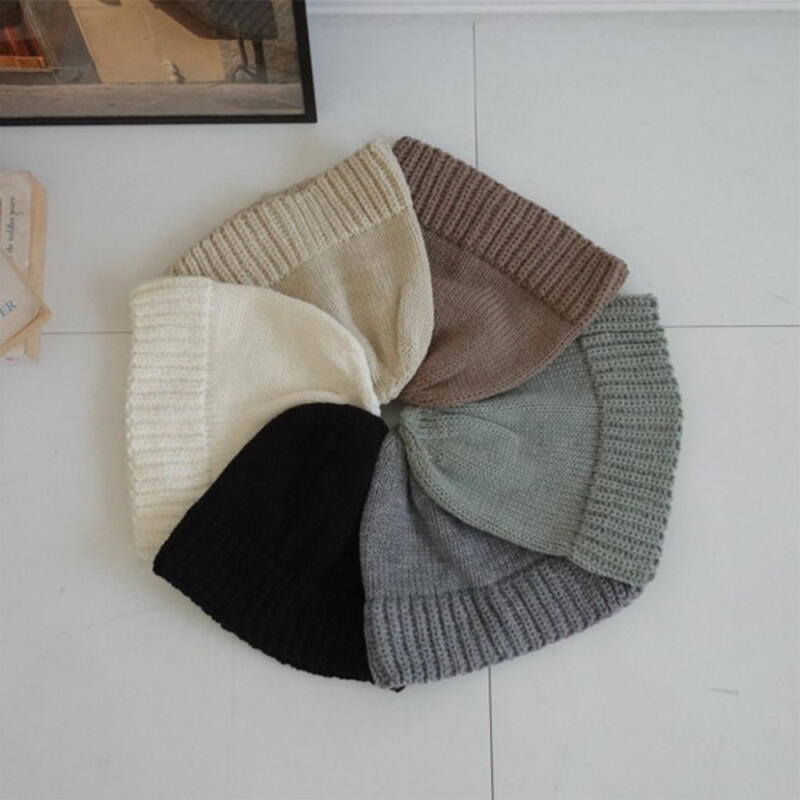 Women's Beige Boneless Plain Beanie Men's Hat