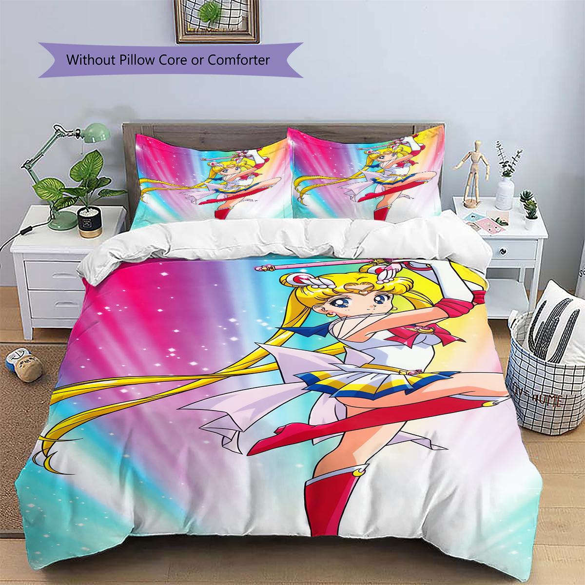 

Sailor Moon Sailor Mercury Duvet Cover & Pillowcases, Sailor Moon Fan Bedroom Bedding, Perfect Gift.chl 135x200cm