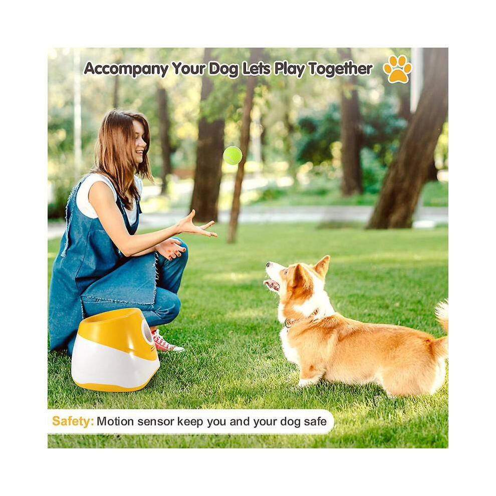 (6 Balls, Green) Dog Automatic Ball Launcher with 3/6/9 Balls Pet Interactive Ball Thrower Device for Dogs Puppy Pet
