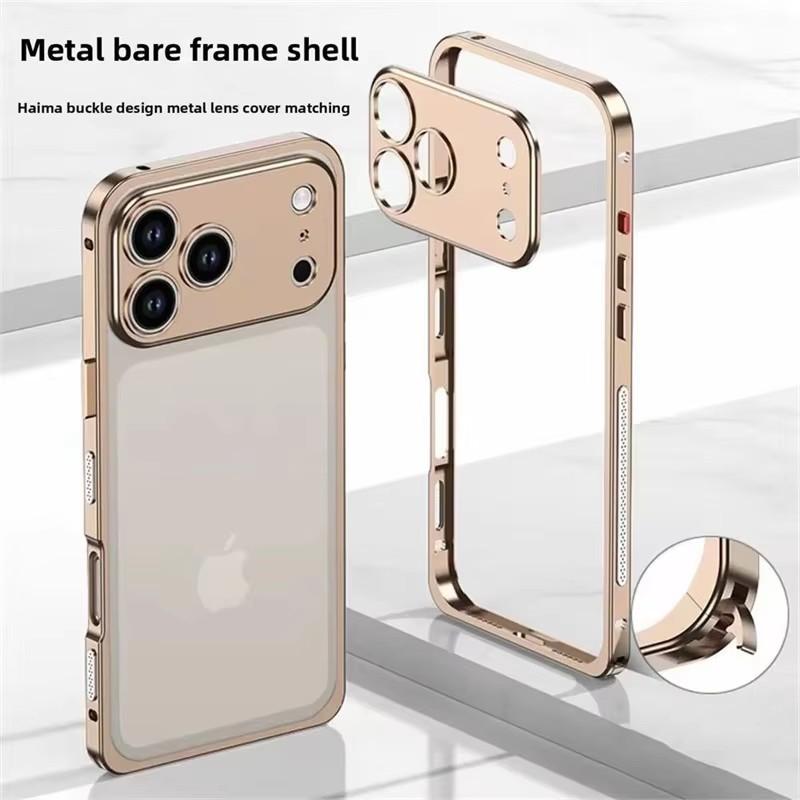 High Quality Metal Camera Lens Frame Bumper Mobile Phone case for iPhone 13 14 15 16 17 Pro 17pro Max case Matel Aluminum