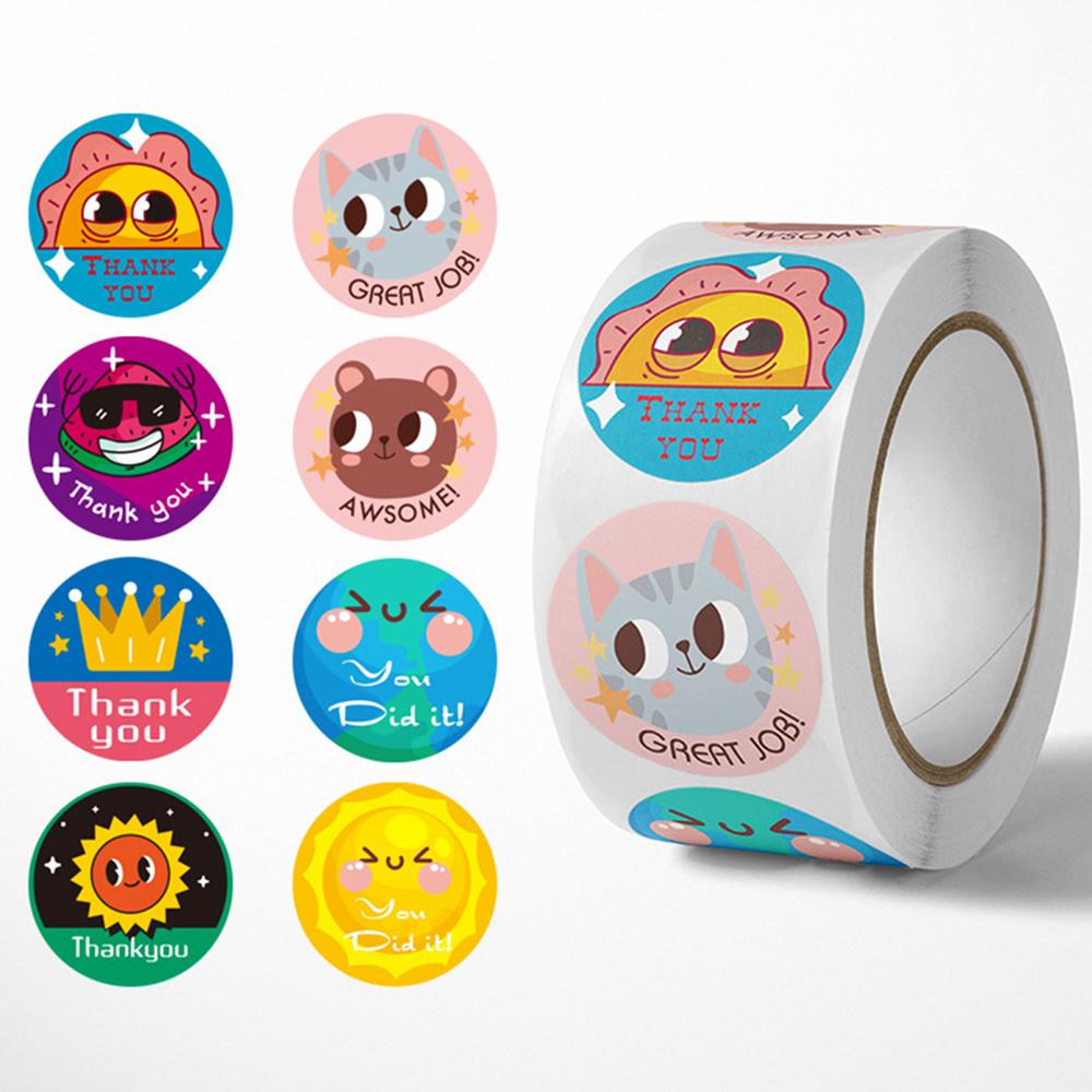 Custom Decal Stickerbook 8 Styles Cartoon Animals Thank You Note X042