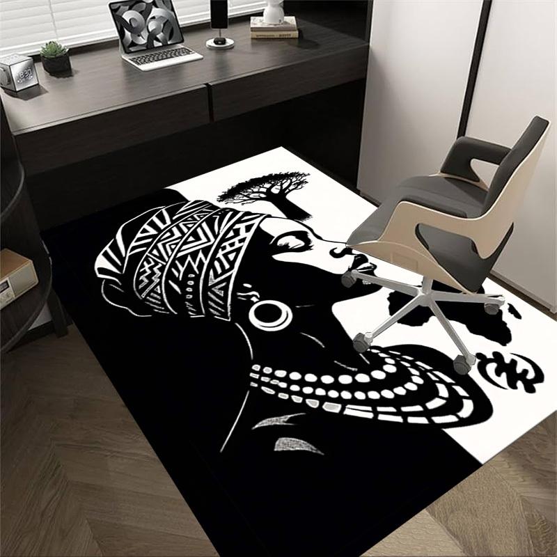 1PC African Culture Non-Slip Floor Carpet, Suitable for Office, Bedroomand Playrooms. It Can Also Be Used As a Sofa Footrest cover-T35