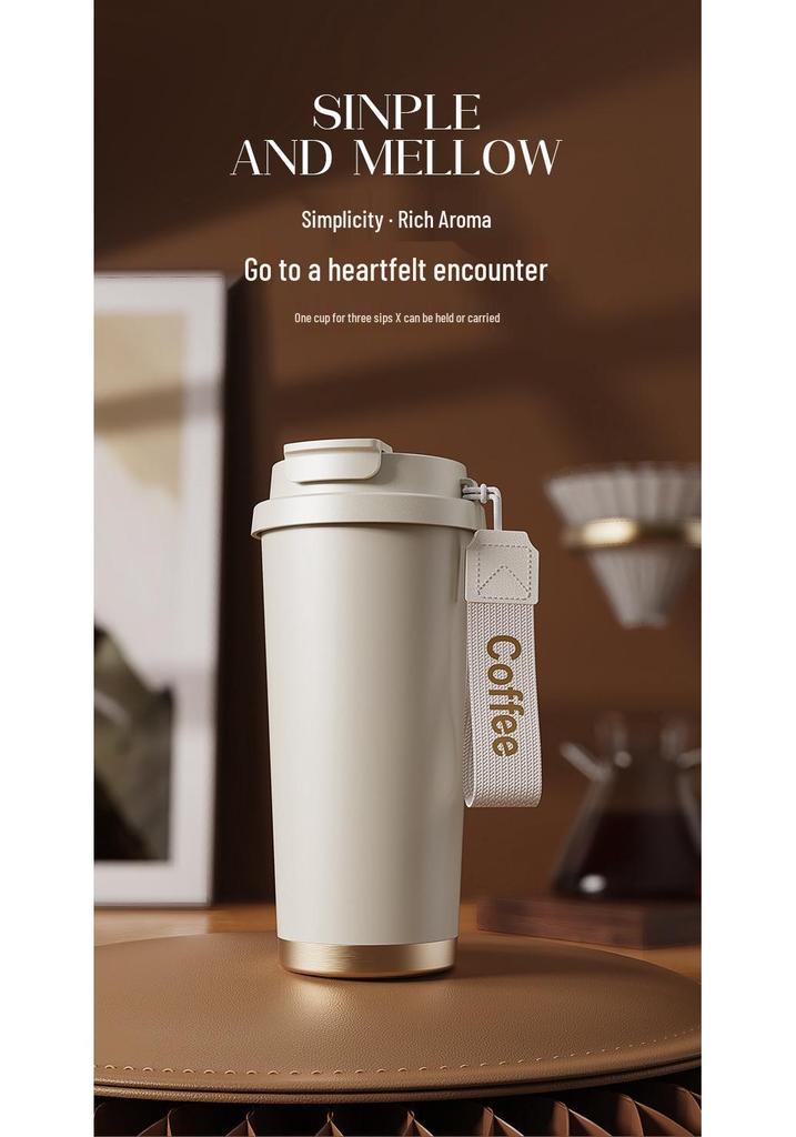 316 Stainless Steel Ceramic Double-Wall Coffee Thermos Cup - Large Capacity, Ideal Gift.