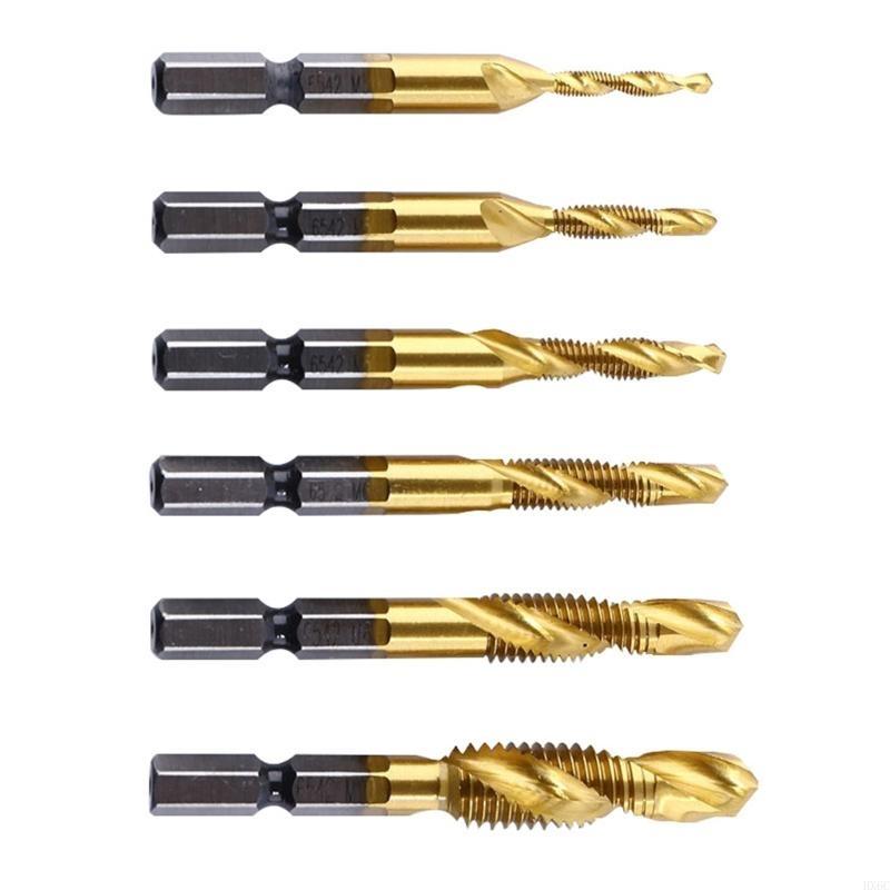 6Pcs High Speed Steel Composite Tap Drill and Tap Drill Bit Integrated Machine HX6C