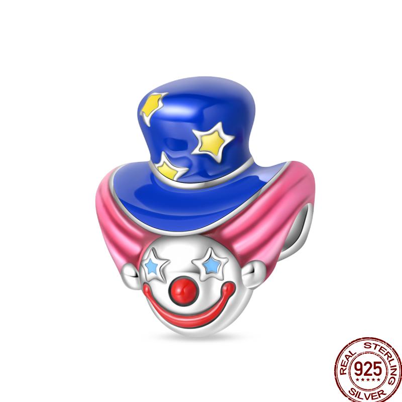 Copper Magician Circus Playing Cards Teddy Bear Charm Beads Suitable Fit Pan Original Bracelet Diy Jewelry