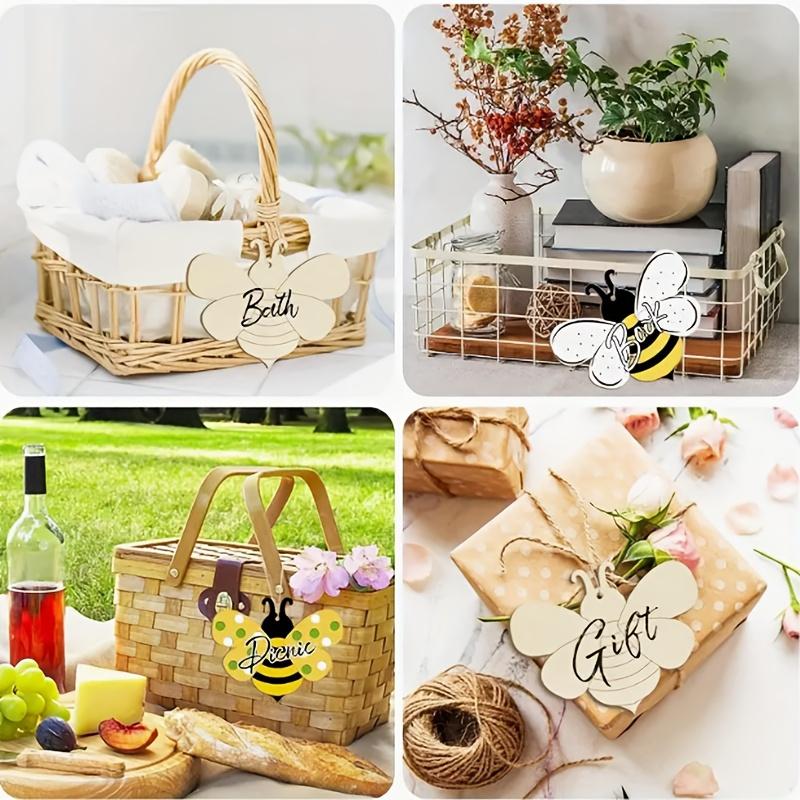 10pcs Bee-Shaped Wooden Cutouts - 2D Flat Wall Art & Craft Supplies for DIY Painting,Decorations for Holidays, Weddings, Parties