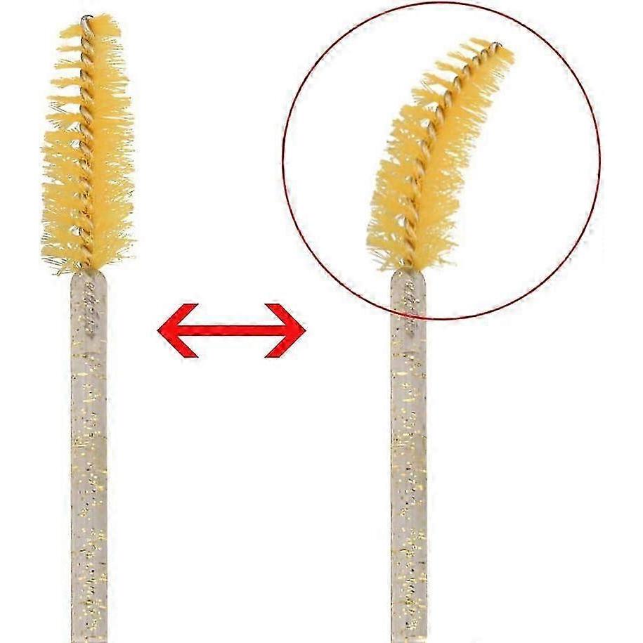 100 Disposable Eyelash Brushes - Crystal Handle - Makeup Tool Mascara Eyebrow Brush Applicator
